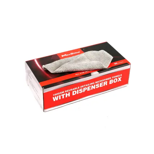 [1102222G] 180GSM Reusable Detailing Microfiber Towels with Dispenser Box